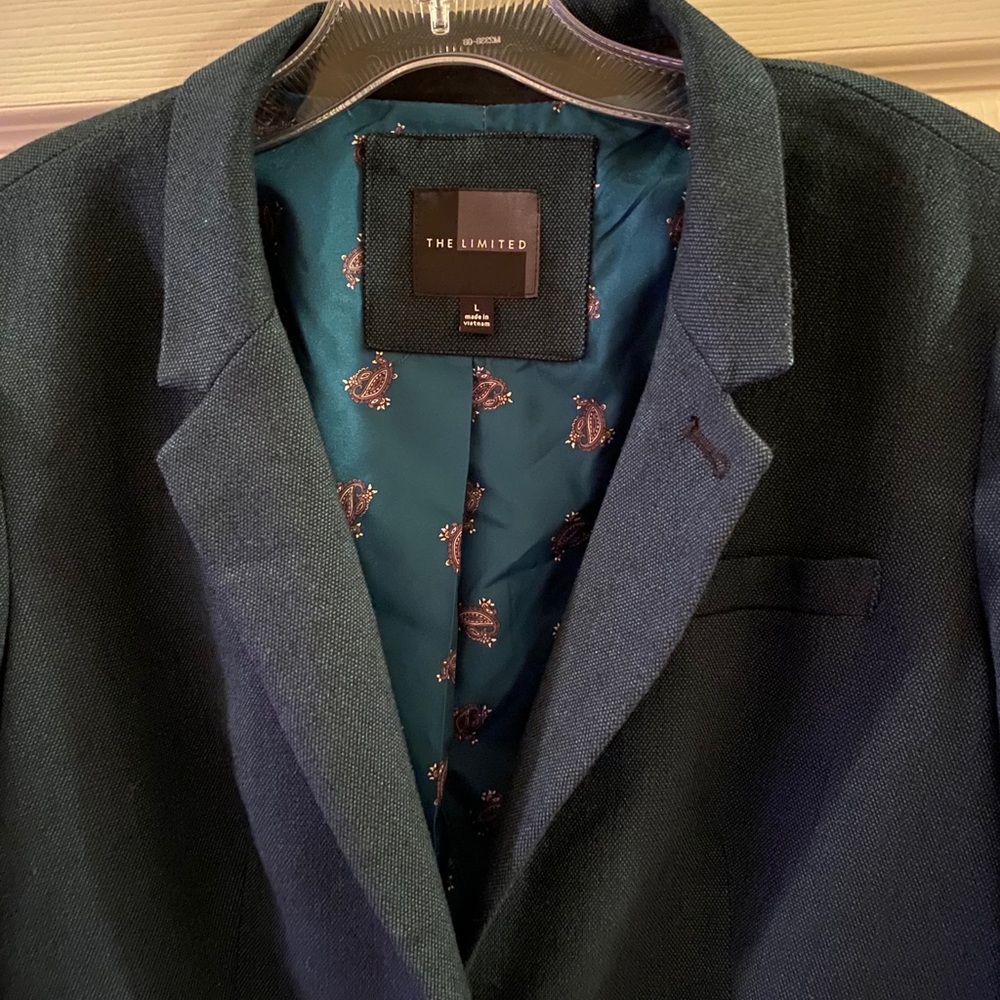 Dark, emerald green, wool blazer